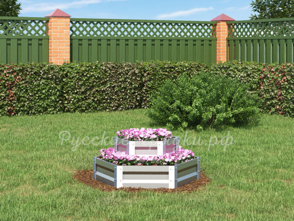 Клумба «Шестигранная 2 яруса» оцинкованная