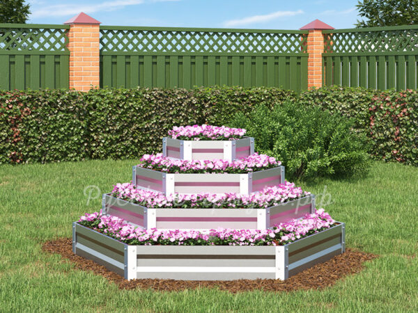 Клумба «Шестигранная 4 яруса» оцинкованная