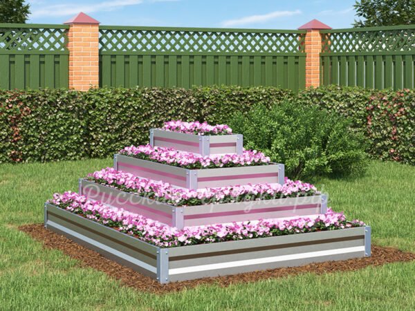 Клумба «Прямоугольная 4 яруса» оцинкованная